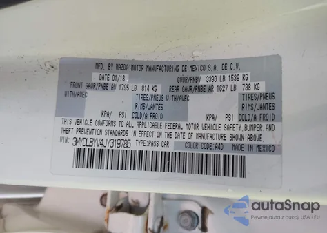 2018 Toyota Yaris Ia from USA, damaged, VIN 3MYDLBYV4JY319785